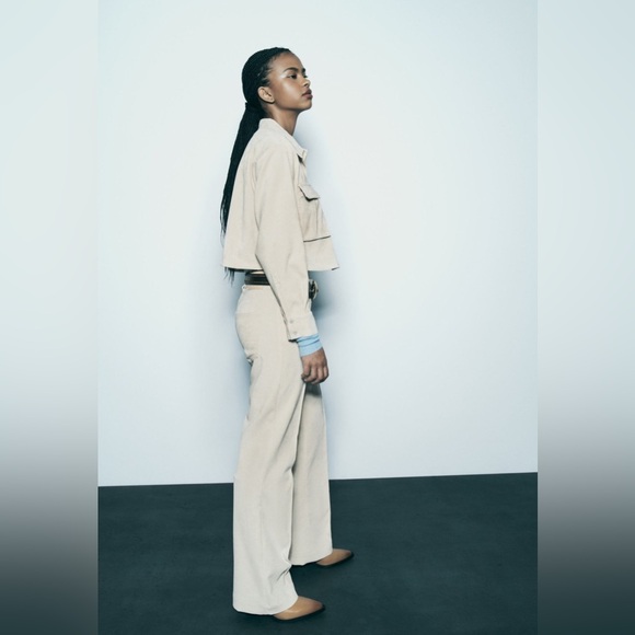Zara Beige Corduroy Top and Pants - Picture 11 of 12